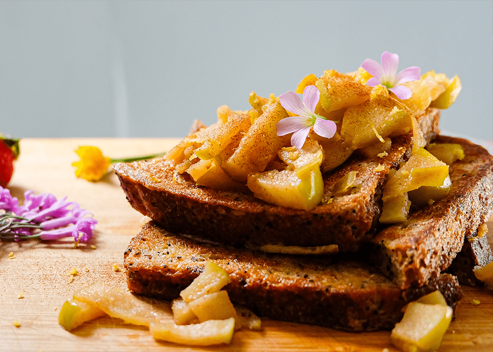 Bright and colourful french toast
