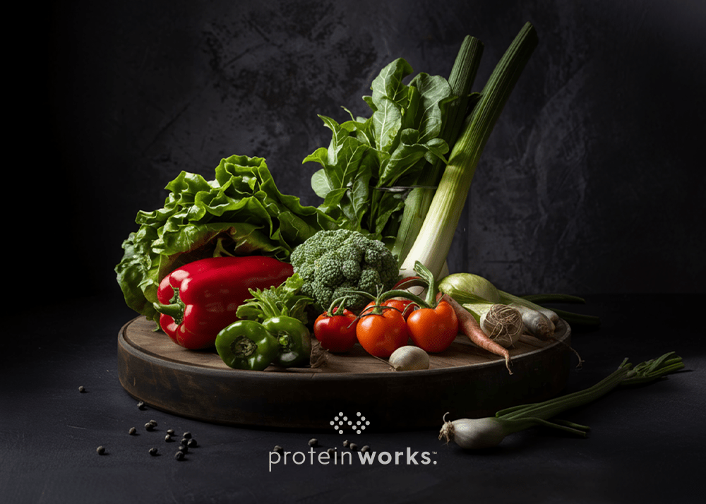 Electrolyte containing vegetables on a dark background